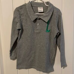 Long sleeve grey polo monogram, L